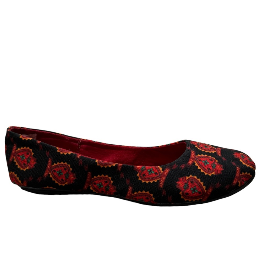 Mr.C Red and Black novelty Flat shoes size:5